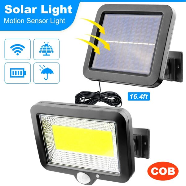 50000LM LED Solar Motion Sensor Light Outdoor Garden Wall Security Flood Lamp