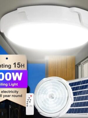 Mejor Lampara Solar Para la Casa con Panel Luz De Techo Impermeable C/C Remoto