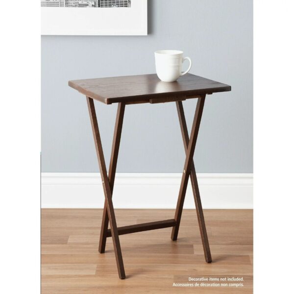 Mainstays Folding TV Tray Table - Walnut - Image 3