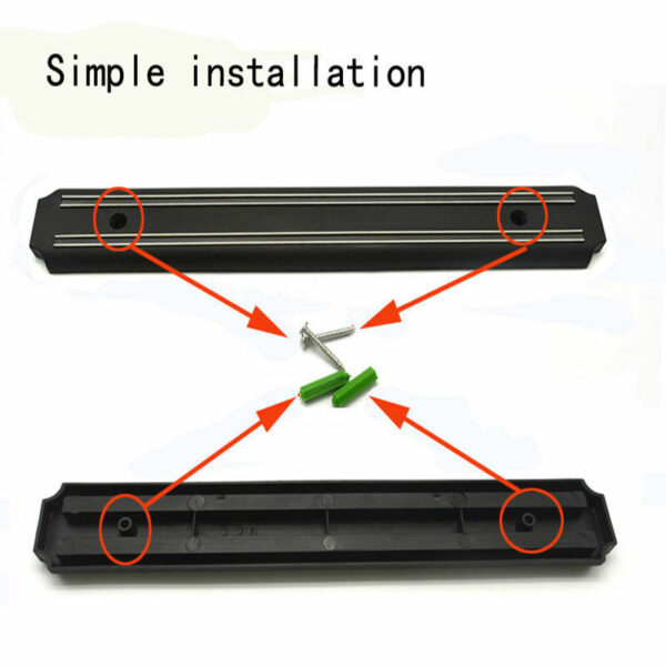 Wall Mount Magnetic Rack Strip Knife Scissor Storage Holder Kitchen Tool Magnet - Image 3