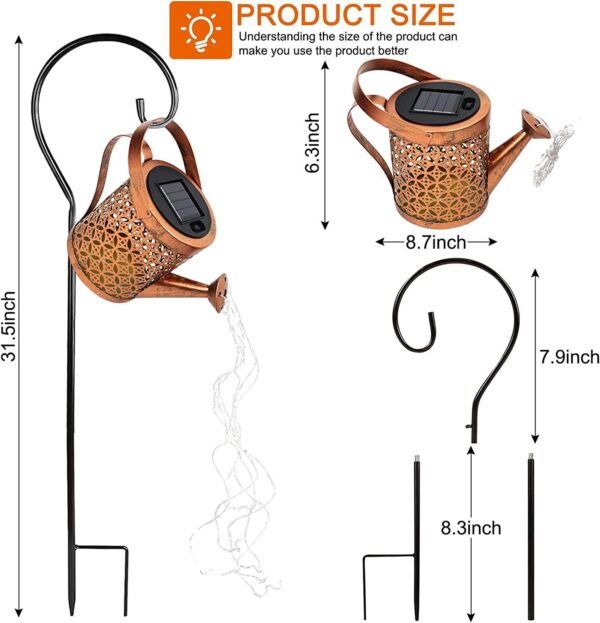 Solar Watering Can Light Garden Outdoor Waterproof Kettle Yard Art Lamp Decor HP - Image 4