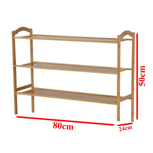 BAMBOO SHOE FOOTWEAR RACK ORGANISER WOODEN STORAGE SHELVES STAND SHELF UNIT - Image 6