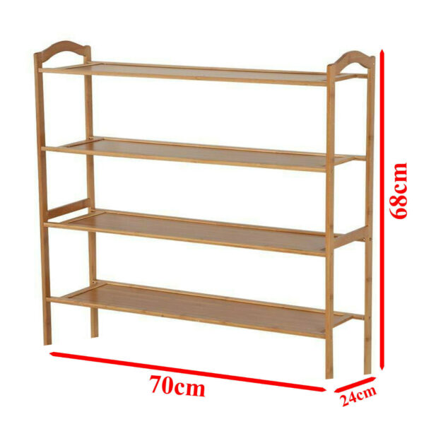 BAMBOO SHOE FOOTWEAR RACK ORGANISER WOODEN STORAGE SHELVES STAND SHELF UNIT - Image 8