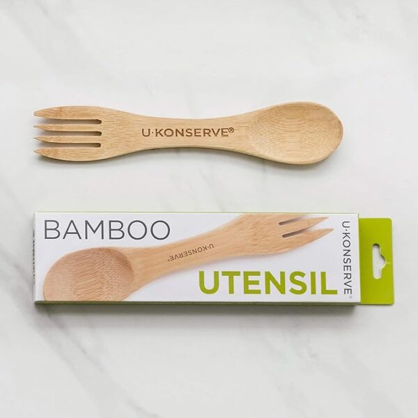 U Konserve Bamboo Utensil Spork - Reusable Cutlery Spoon and Fork - Natural Lightweight Wood for Zero Waste Lunchbox and Travel - Eco-Friendly - BPA Free - Image 2