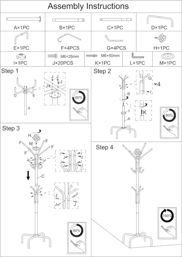 Frenchi Home Furnishing 12 Hooks Metal Coat Rack - Image 3