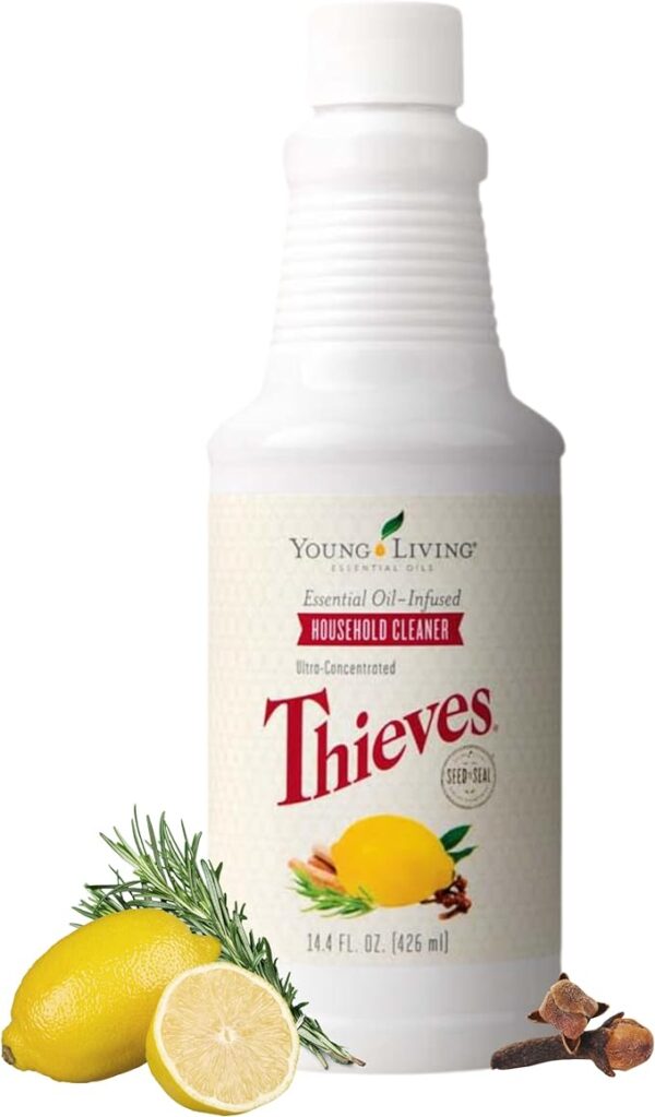 Thieves Household Cleaner by Young Living - Natural Plant-Based Formula, Versatile Ultra-Concentrated Cleaning Solution, Aromatic Autumn Spice Scent - 14.4 Fluid Ounces - Image 3