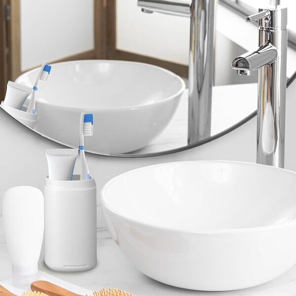 Hariendny Travel Toothbrush Holder Portable Tooth Brush Container Travel Toothbrush Case Toothpaste Cover Container Compact Oral Clean Organizer for Traveling Home School Camping(White) - Image 2