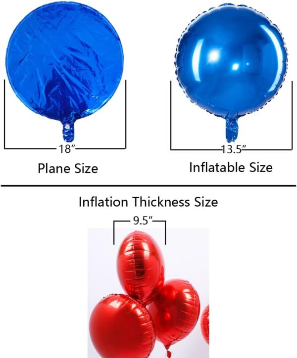 20 Pcs 18" Blue Round Foil Balloons – Mylar Helium Balloons for Birthday, Wedding & Baby Shower Decor - Image 5