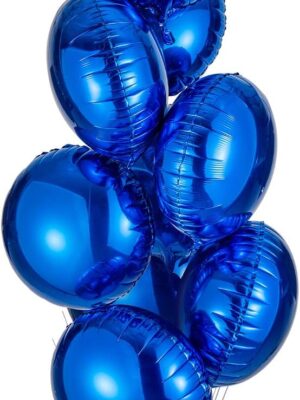 20 Pcs 18" Blue Round Foil Balloons – Mylar Helium Balloons for Birthday, Wedding & Baby Shower Decor