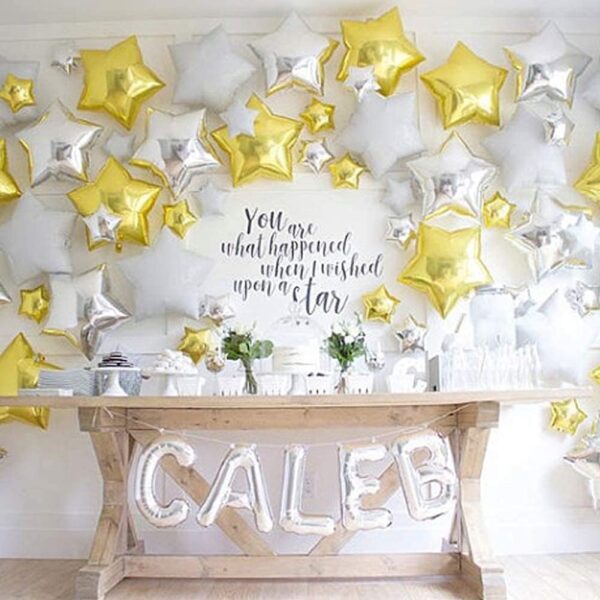 24 Pcs 18" Gold Star Foil Balloons – Mylar Balloons for Baby Shower, Wedding & Party Decor - Image 3