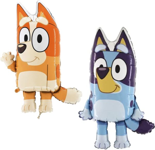 2-Pack 32" Bluey & Bingo Foil Balloons – Character-Shaped Party Balloons - Image 2