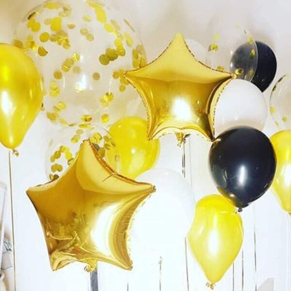 24 Pcs 18" Gold Star Foil Balloons – Mylar Balloons for Baby Shower, Wedding & Party Decor - Image 2