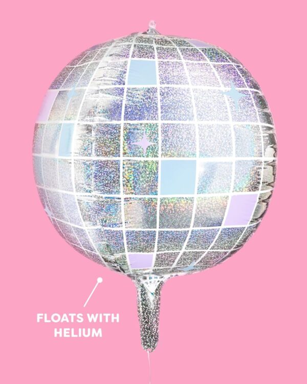 4-Pack 22" Iridescent Disco Ball Foil Balloons – Bachelorette, Birthday & Party Decorations - Image 3
