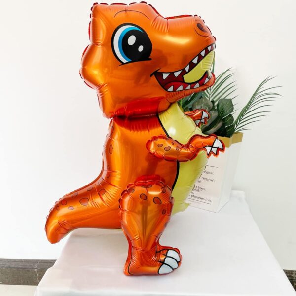 4-Pack Giant 3D Dinosaur Foil Balloons – Self-Standing Dino Party Decorations for Kids & Adults - Image 4