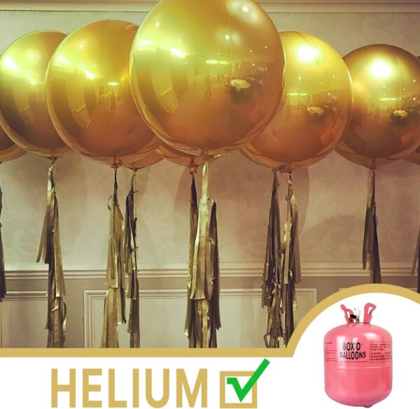 6 Pcs 22" Gold Foil Balloons – Large Round 4D Mylar Balloons with Ribbon for Party Decorations - Image 4