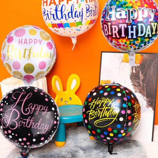 50 Pcs 18" Happy Birthday Foil Balloons – Round Mylar Helium Balloons for Birthday & Baby Shower Parties - Image 2