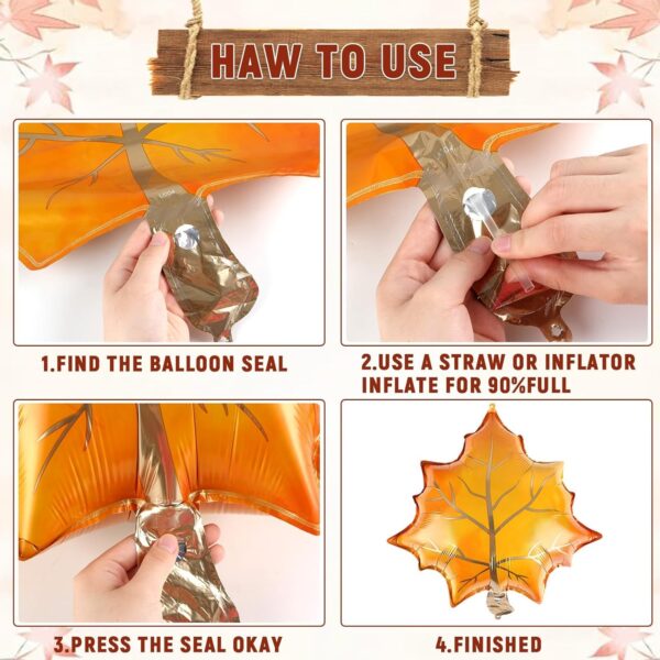 Thanksgiving Fall Balloon Banner – Happy Fall & Maple Leaf Foil Balloons for Friendsgiving & Party Decor - Image 4