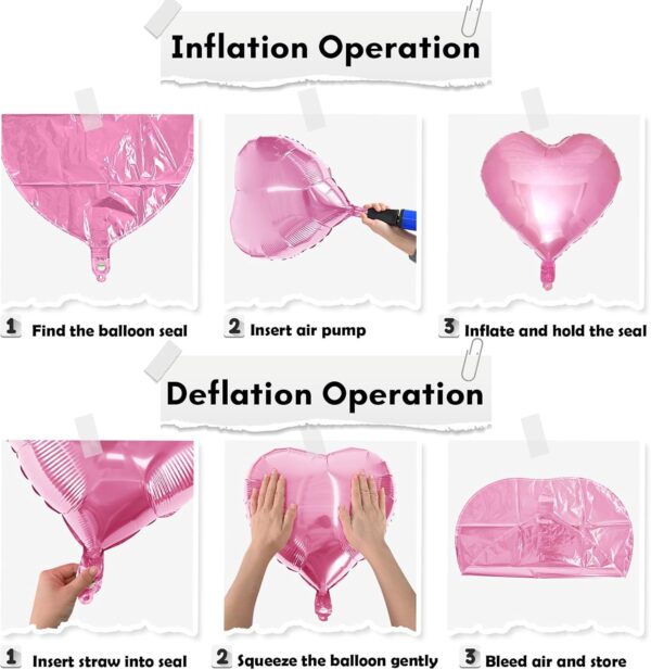 12 Pcs 18" Pink Foil Heart Balloons – Mixed Candy Colors for Birthday, Wedding & Valentine’s Party Decor - Image 3
