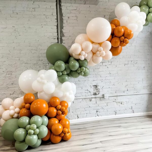Fall Balloons Set – Sage Green, Brown, Orange, Yellow & Burgundy for Thanksgiving & Woodland Theme Parties - Image 3