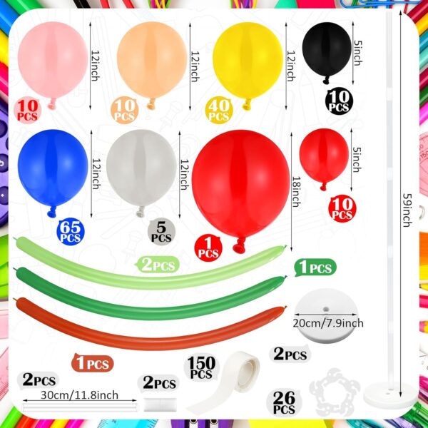 204Pcs Back to School Balloon Stand Kit – Pencil, Crayon & Latex Balloons for Classroom Party Decor - Image 4