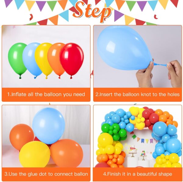 Back to School Balloon Arch Kit – 132Pcs Rainbow Balloons, Banner, Pencil & School Bus Foil Decorations - Image 2
