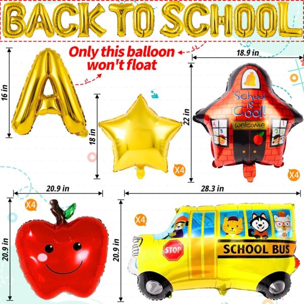 40Pcs Back to School Balloons – Happy School Foil Party Decorations - Image 2