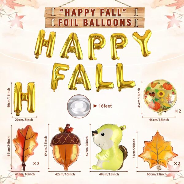 Thanksgiving Fall Balloon Banner – Happy Fall & Maple Leaf Foil Balloons for Friendsgiving & Party Decor - Image 5