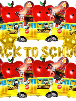 40Pcs Back to School Balloons – Happy School Foil Party Decorations