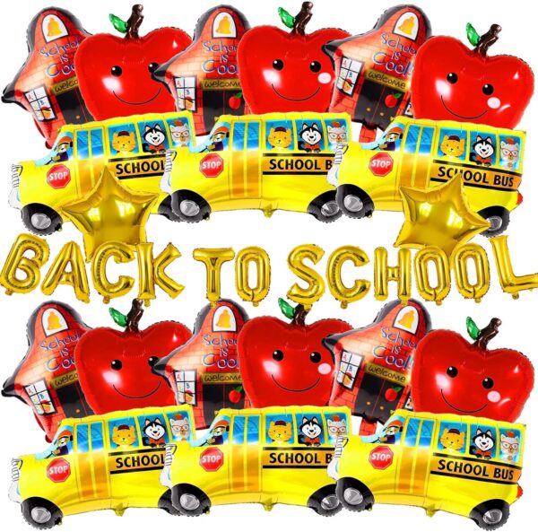 40Pcs Back to School Balloons – Happy School Foil Party Decorations