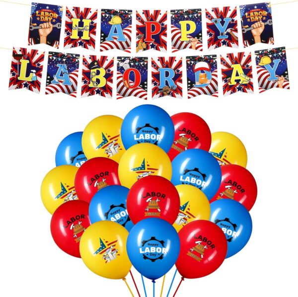Labor Day Decorations Set – Banner & Balloons for American Celebration Party Supplies - Image 5