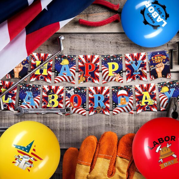 Labor Day Decorations Set – Banner & Balloons for American Celebration Party Supplies - Image 3